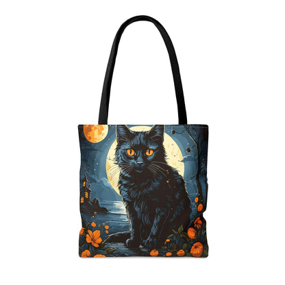 Charming Black Cat Halloween Tote Bag - Fierce Fusion