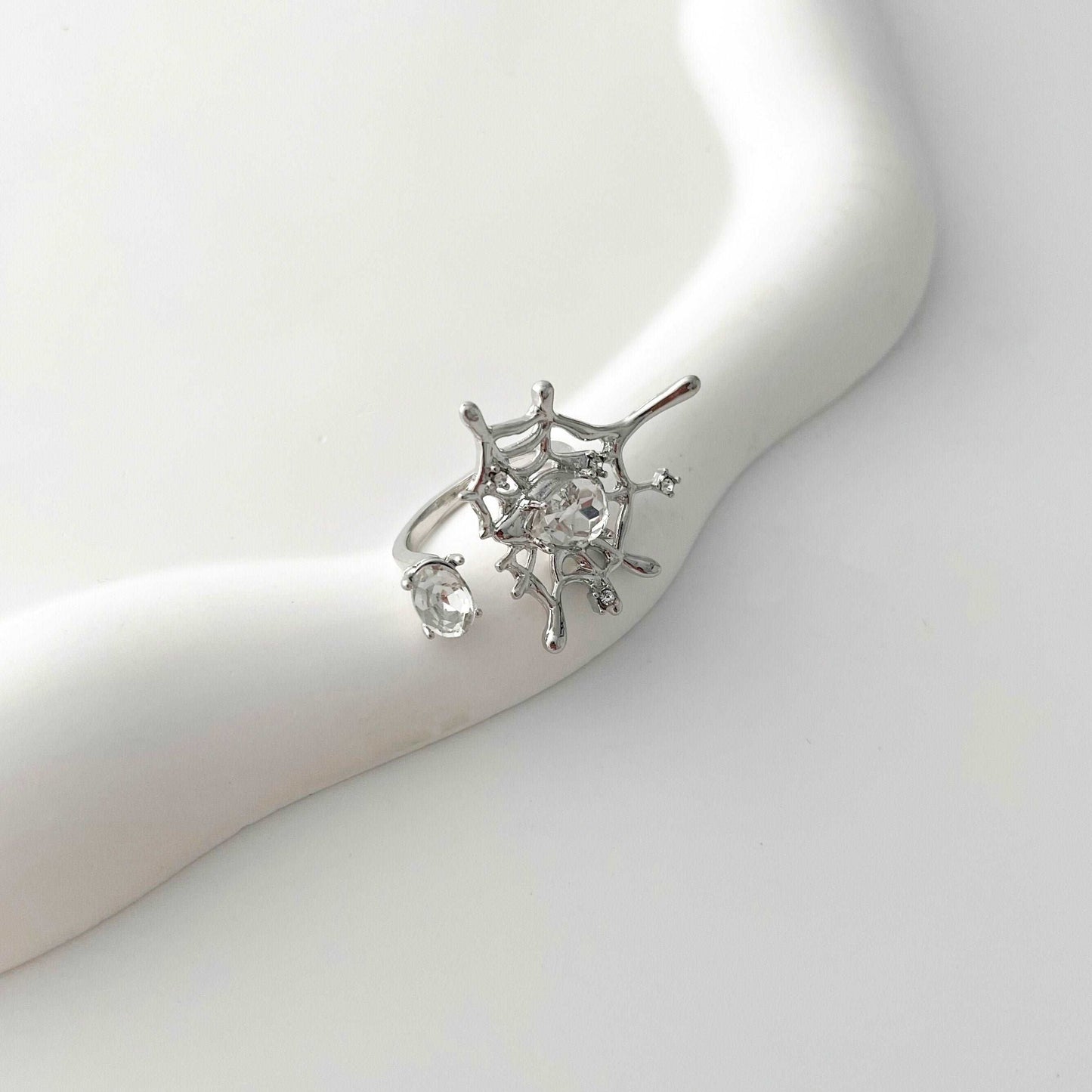 Spider Web Silver Color Ring from Fierce Fusion