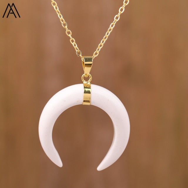 Moon Shape Amethyst Necklace