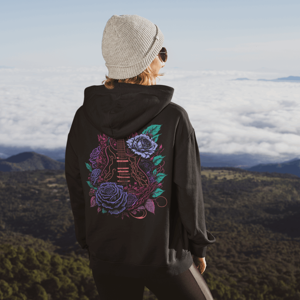 Rose Fret Fury Back Hoodie from Fierce Fusion