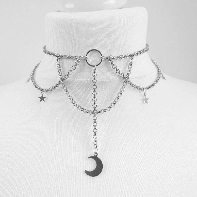 Black Crescent Moon Necklace - Fierce Fusion