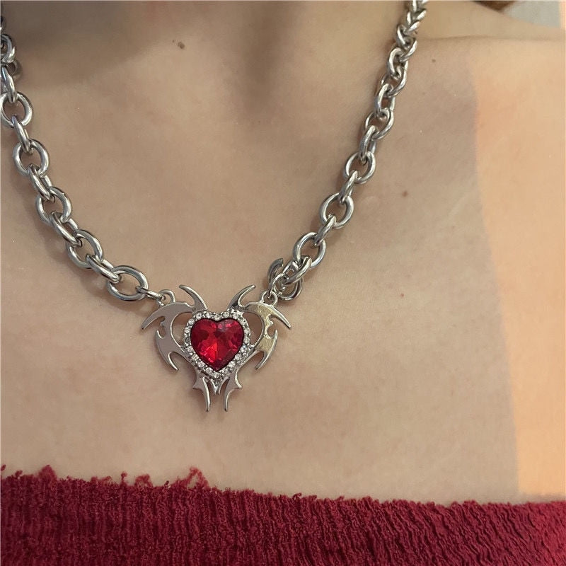 Red Crystal Pendant Necklace from Fierce Fusion